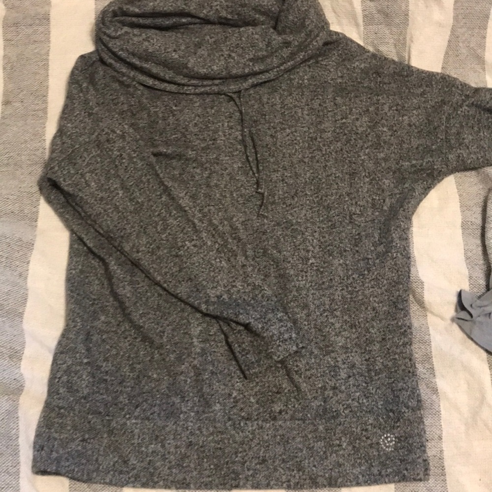 Cowl neck athletic sweatshirt